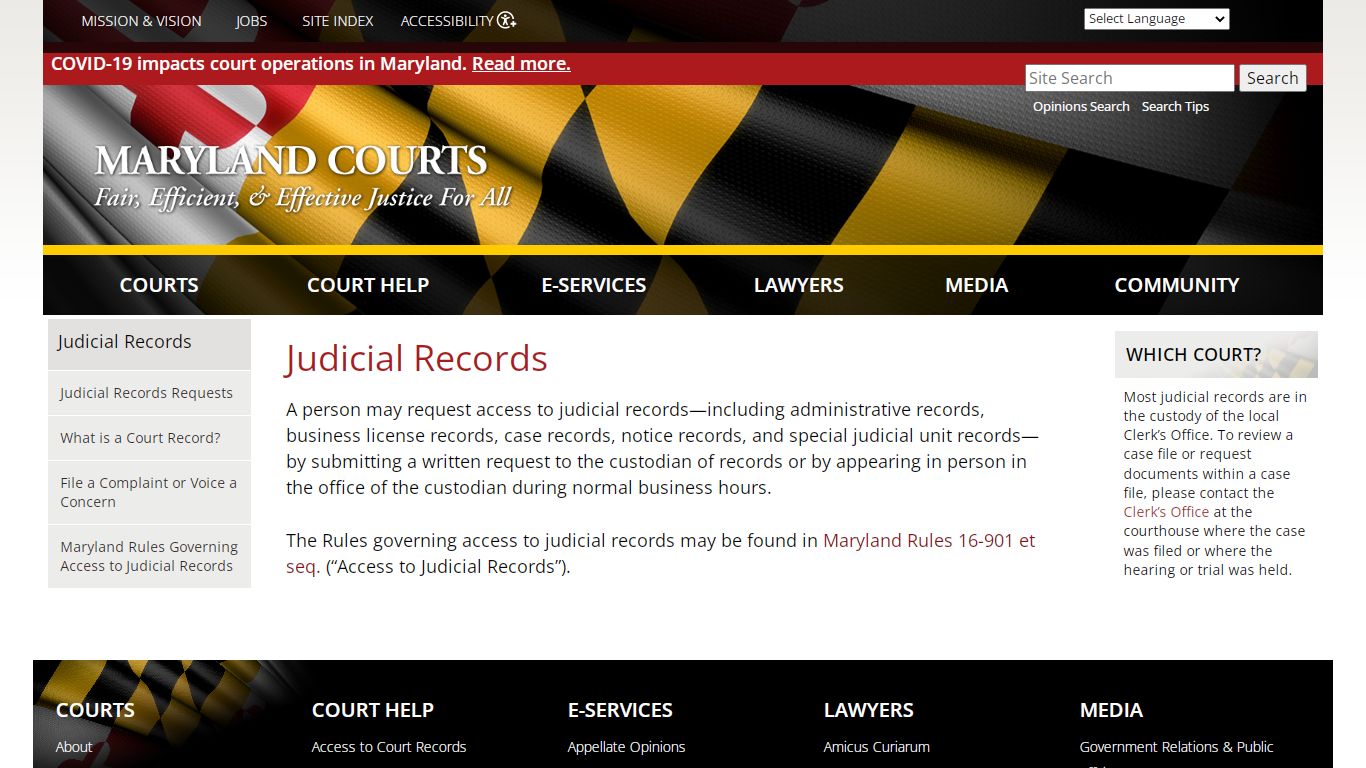 Judicial Records | Maryland Courts